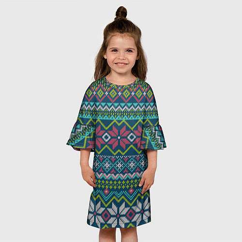 Детское платье Вязаный узор 4 / 3D-принт – фото 3