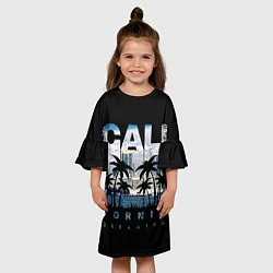 Платье клеш для девочки Калифорния, цвет: 3D-принт — фото 2