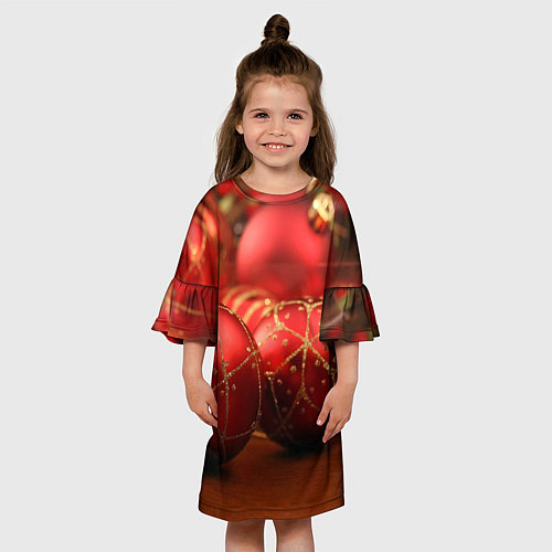 Детское платье Красные украшения / 3D-принт – фото 3