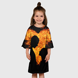 Платье клеш для девочки Огненная любовь, цвет: 3D-принт — фото 2