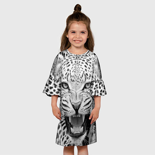 Детское платье Белый леопард / 3D-принт – фото 3