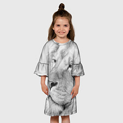 Платье клеш для девочки Мудрый лев, цвет: 3D-принт — фото 2