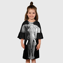 Платье клеш для девочки Старый слон, цвет: 3D-принт — фото 2