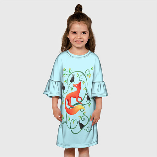 Детское платье Милая лисичка / 3D-принт – фото 3