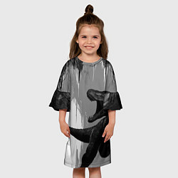 Платье клеш для девочки Пещера динозавра, цвет: 3D-принт — фото 2