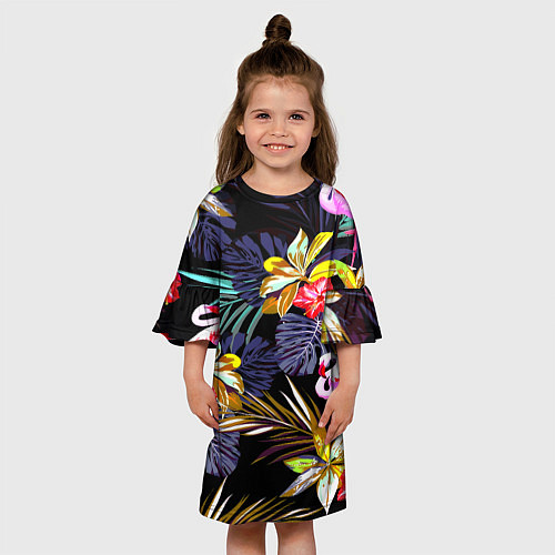 Детское платье Тропический фламинго / 3D-принт – фото 3
