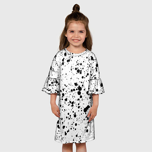 Детское платье Чёрные брызги / 3D-принт – фото 3