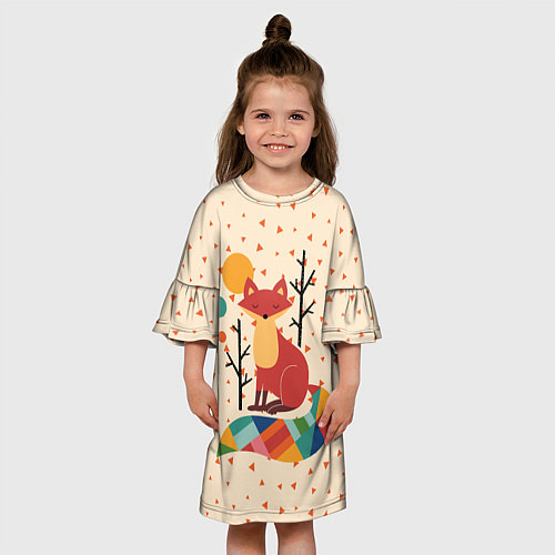 Детское платье Осенняя лисичка / 3D-принт – фото 3