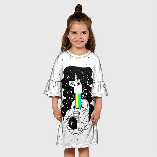 Детское платье Единорог астронавт / 3D-принт – фото 3