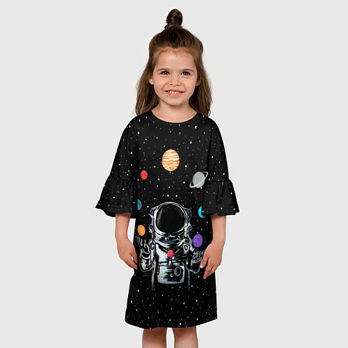 Детское платье Космический жонглер / 3D-принт – фото 3