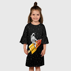Платье клеш для девочки Сладкая ракета, цвет: 3D-принт — фото 2