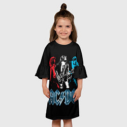 Платье клеш для девочки AC/DC: Ice & Fire, цвет: 3D-принт — фото 2