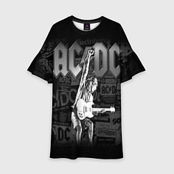 Платье клеш для девочки AC/DC: Rock You, цвет: 3D-принт