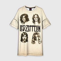 Платье клеш для девочки Led Zeppelin Guys, цвет: 3D-принт