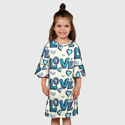 Платье клеш для девочки Love Pattern, цвет: 3D-принт — фото 2