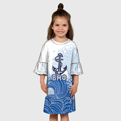 Детское платье ВМФ: морские волны / 3D-принт – фото 3