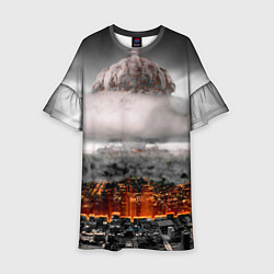 Платье клеш для девочки Атомный взрыв, цвет: 3D-принт