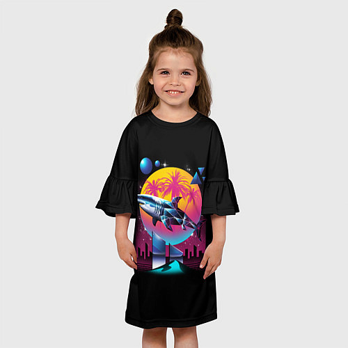 Детское платье Ретро акула / 3D-принт – фото 3
