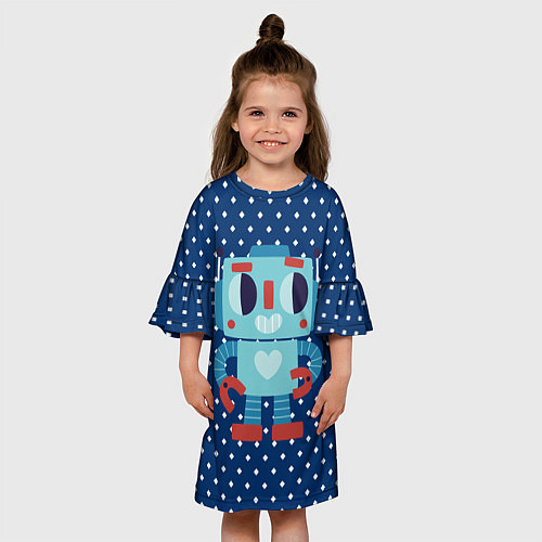 Детское платье Робот любви / 3D-принт – фото 3