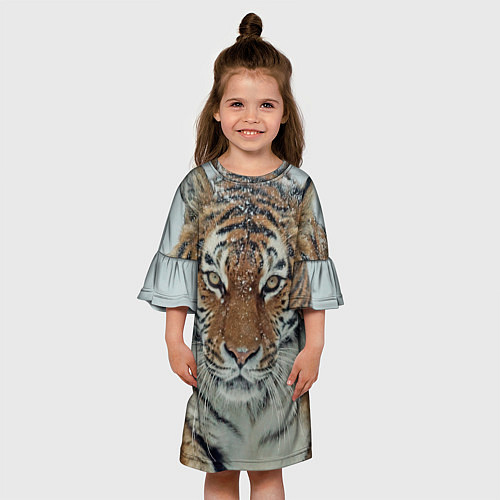 Детское платье Тигр в снегу / 3D-принт – фото 3