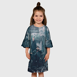 Платье клеш для девочки Шерлок и Ватсон, цвет: 3D-принт — фото 2