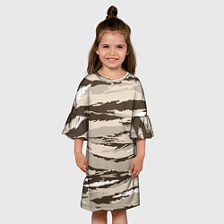 Платье клеш для девочки Камуфляж: коричневый/кремовый, цвет: 3D-принт — фото 2