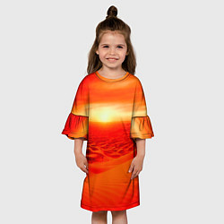 Платье клеш для девочки Пустыня, цвет: 3D-принт — фото 2