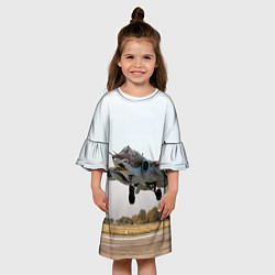 Платье клеш для девочки Истребитель, цвет: 3D-принт — фото 2