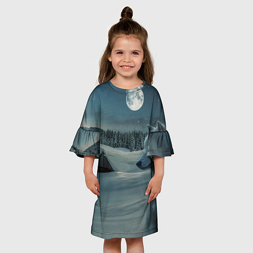Детское платье Ночь в Тайге / 3D-принт – фото 3