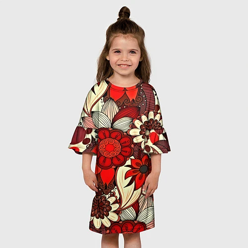 Детское платье Цветочный узор / 3D-принт – фото 3