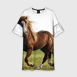 Платье клеш для девочки Бегущая лошадь, цвет: 3D-принт