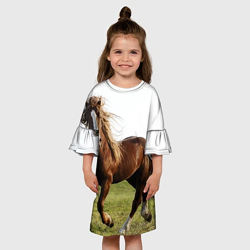 Детское платье Бегущая лошадь / 3D-принт – фото 3