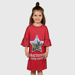 Платье клеш для девочки Севастополь город-герой, цвет: 3D-принт — фото 2