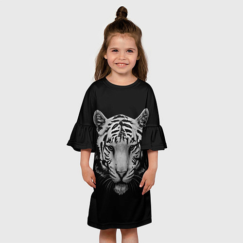 Детское платье Серый тигр / 3D-принт – фото 3