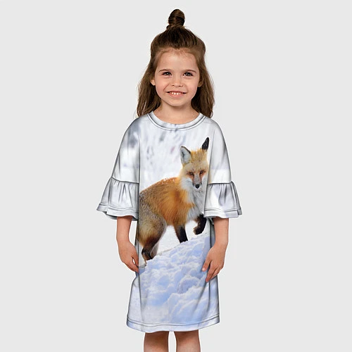 Детское платье Лисица в снегу / 3D-принт – фото 3
