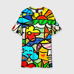 Платье клеш для девочки Картинка-мозаика, цвет: 3D-принт