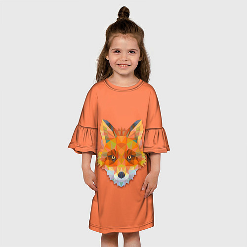 Детское платье Геометрическая лиса / 3D-принт – фото 3