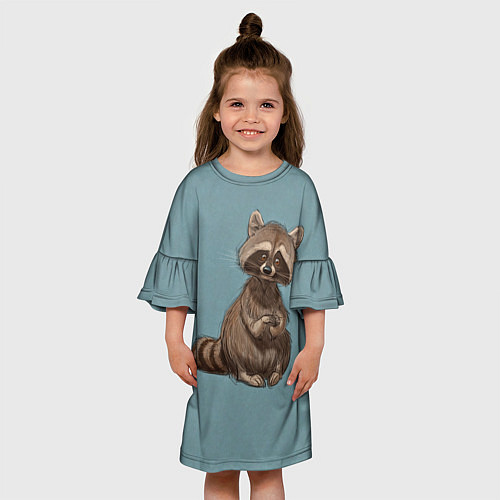 Детское платье Няшный енотик / 3D-принт – фото 3