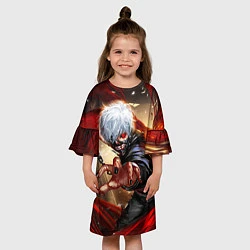 Платье клеш для девочки Blood, цвет: 3D-принт — фото 2