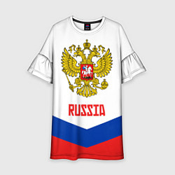 Платье клеш для девочки Russia Hockey Team, цвет: 3D-принт
