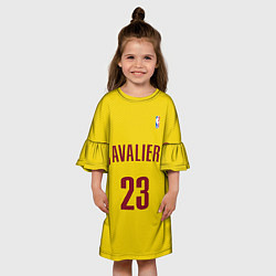Платье клеш для девочки Cavaliers Cleveland 23: Yellow, цвет: 3D-принт — фото 2