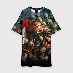 Платье клеш для девочки Warhammer 40k: Skulls, цвет: 3D-принт