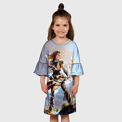 Платье клеш для девочки HZD 4, цвет: 3D-принт — фото 2