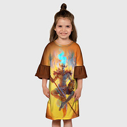 Платье клеш для девочки Вивек, цвет: 3D-принт — фото 2