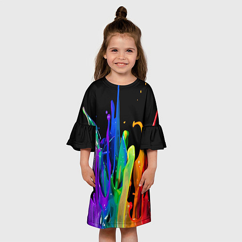 Детское платье Всплеск красок / 3D-принт – фото 3