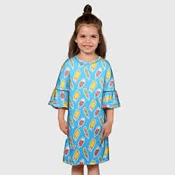 Платье клеш для девочки Сладкие мороженки, цвет: 3D-принт — фото 2