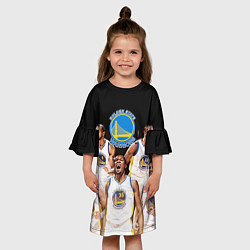 Платье клеш для девочки Golden State Warriors 5, цвет: 3D-принт — фото 2