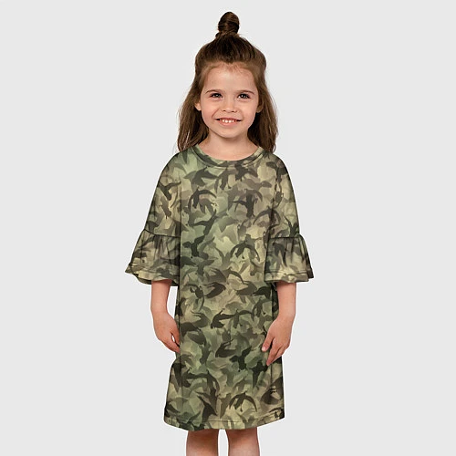 Детское платье Камуфляж с утками / 3D-принт – фото 3