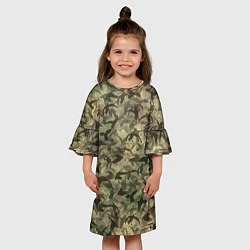 Платье клеш для девочки Камуфляж с утками, цвет: 3D-принт — фото 2