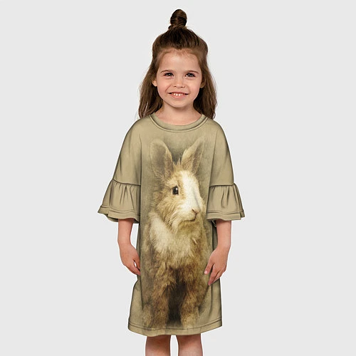 Детское платье Пушистый кролик / 3D-принт – фото 3